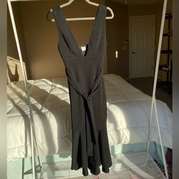 Selfie Leslie Black Deep V Neck Dress - Picture 9 of 11